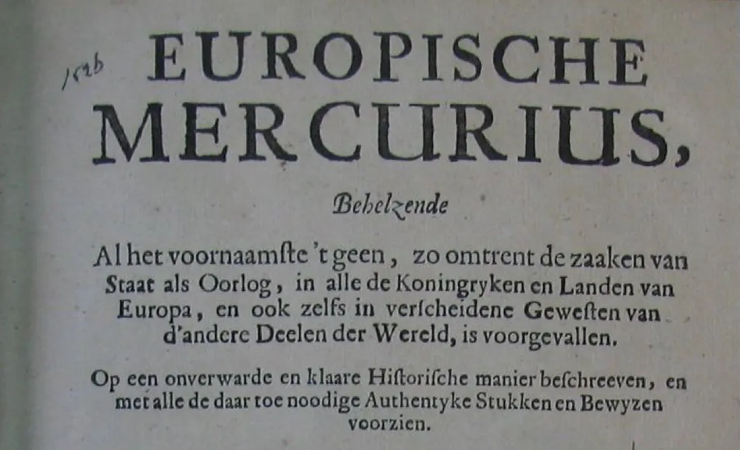 Hoe de 'Europische Mercurius' nieuws, censuur en propaganda samenbracht