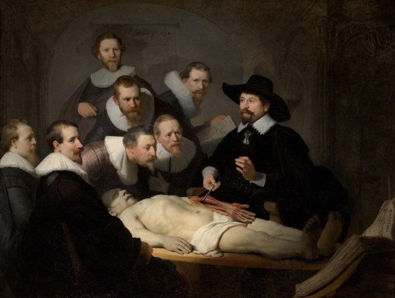 Afbeelding schilderij 'De anatomische les van Dr. Nicolaes Tulp' van Rembrandt