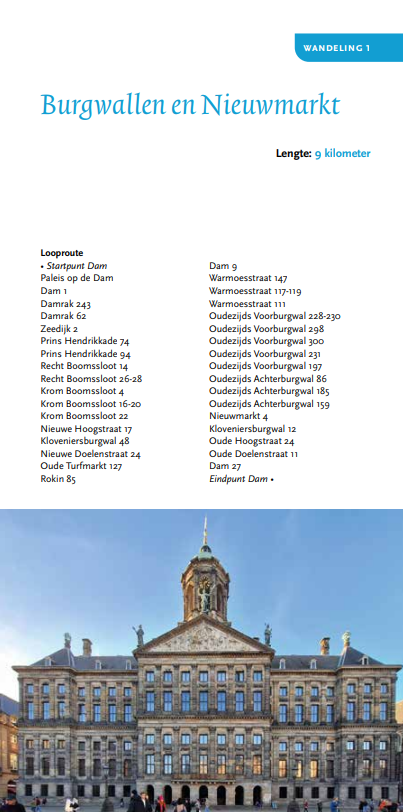 Stops stadswandeling Amsterdam Burgwallen en Nieuwmarkt